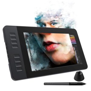 Drawing Tablet with Screen, Digital Art Tablet with Battery-Free Stylus, Tilt, 8 Shortcut Keys for Paint, Design, Illustration, Editing, 11.6-inch Graphics Tablet for Mac, Windows PC