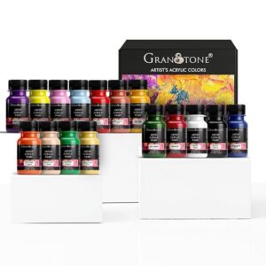 Acrylic Colour Set 50 ml Each Pack of 16 Water Based Non Toxic Fast Drying Multicolor Craft Canvas Paints Ideal for Pro Artists Beginners